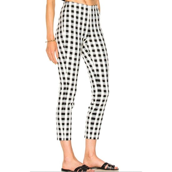 RAG & BONE Simone White Black Gingham Stretch Twill Skinny Trouser Pants, Size 2 - Picture 2 of 14